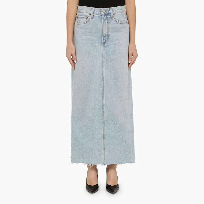 AGOLDE Blue denim long skirt Cover