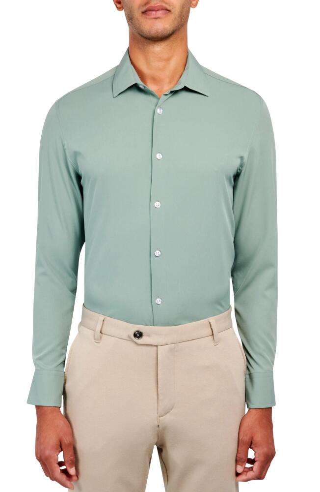 Brooklyn Brigade Slim Fit Solid Performance Dress Shirt in Sage Cover