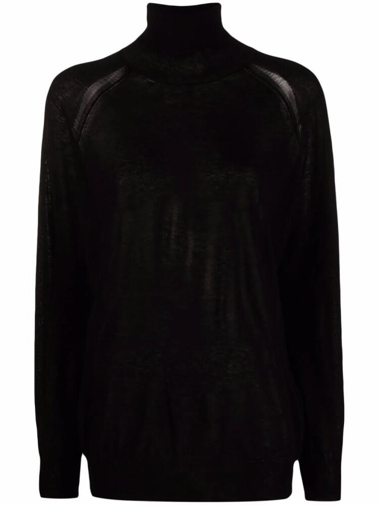 Ann Demeulemeester roll-neck cotton jumper - Black Cover