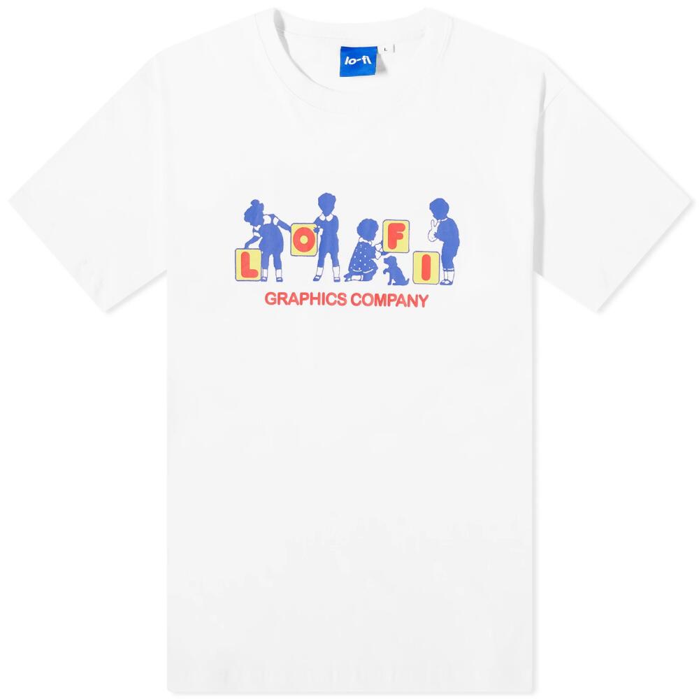 Lo-Fi Men's Blocks T-Shirt in White Cover