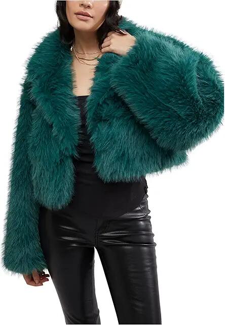 Free People Paris Cropped Fur (Uncut Emerald) Women's Vest Cover