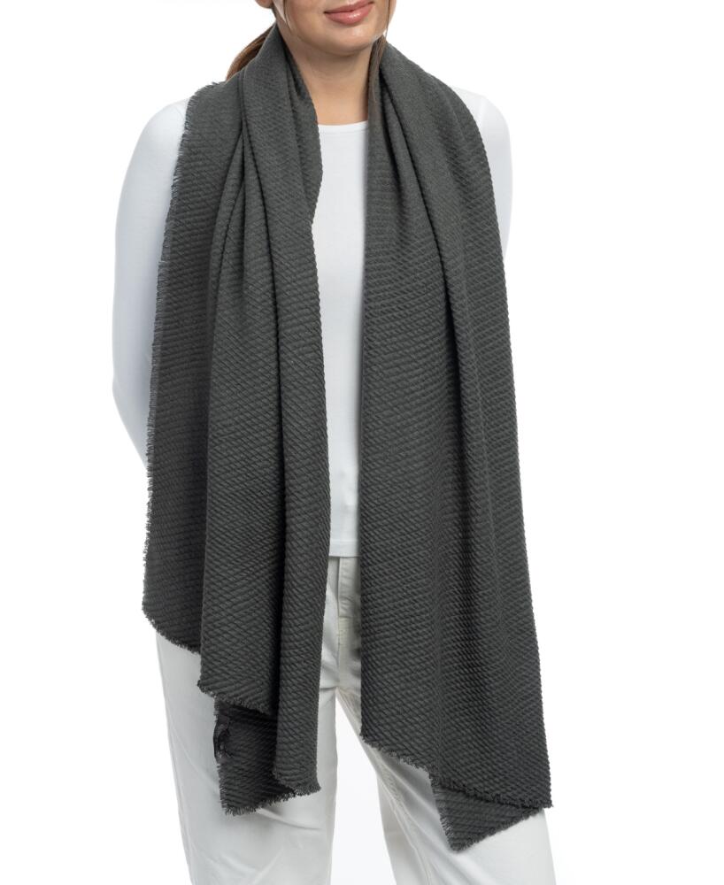 Vince Camuto Diamond Pleated Super Soft Scarf - Charcoal Cover