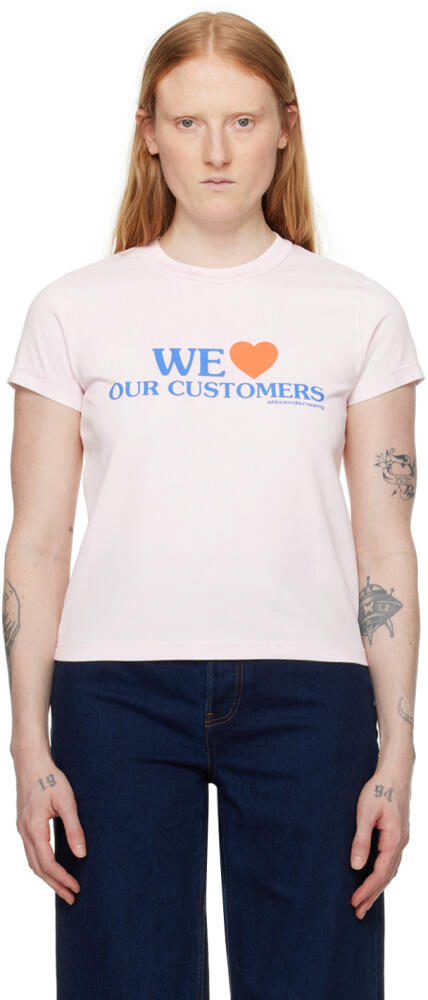 Alexander Wang Pink 'We Love Our Customers' T-Shirt Cover