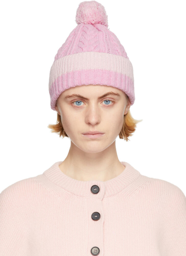 Alexander McQueen Pink Cable Knit Beanie Cover