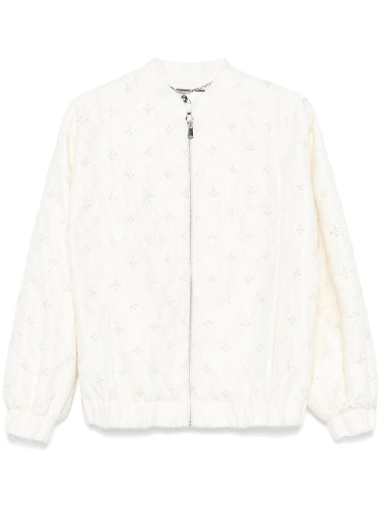 NISSA embroidered jacquard jacket - White Cover