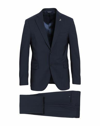 Tombolini Man Suit Midnight blue Virgin Wool, Lycra Cover