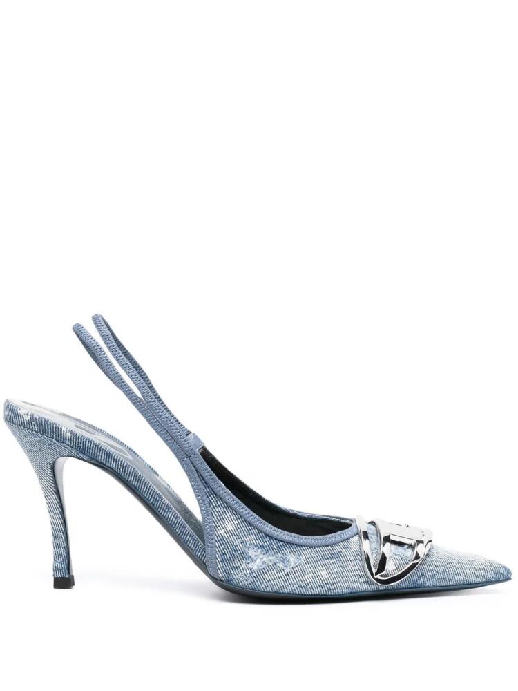 Diesel D-Venus 80mm denim slingback pumps - Blue Cover