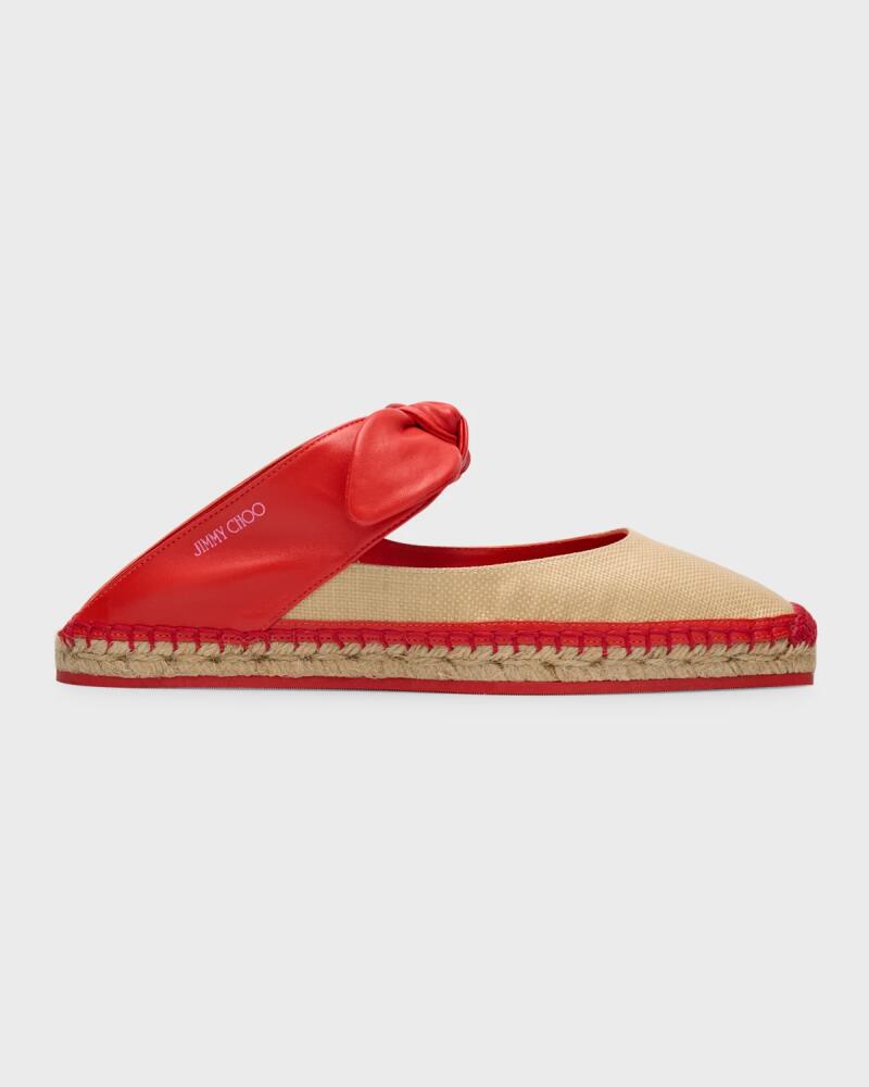 Jimmy Choo Reka Knotted Bow Espadrille Mules Cover