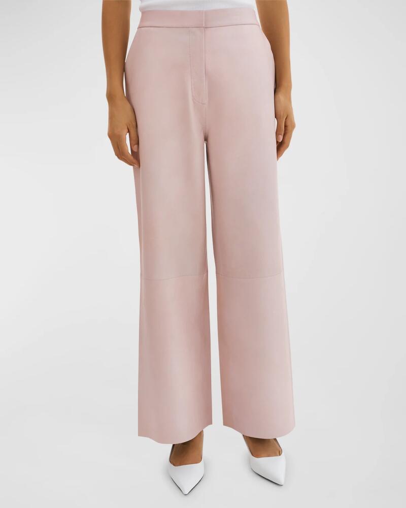 LaMarque Yaren Mid-Rise Wide-Leg Leather Ankle Pants Cover