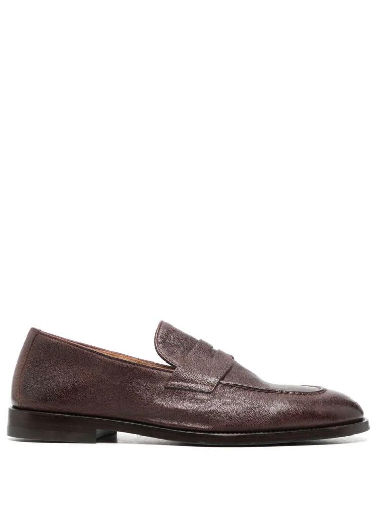 Brunello Cucinelli almond-toe flat-sole loafers - Brown Cover