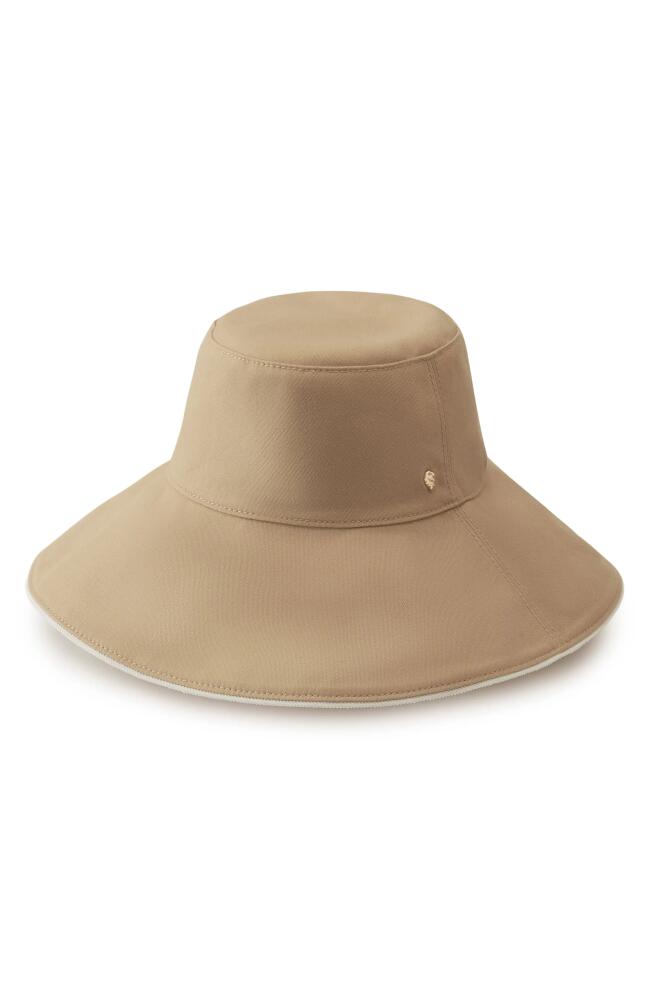 Helen Kaminski Isador Canvas Wide Brim Bucket Hat in Camel Cover