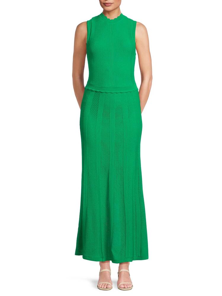 The Kooples Women's Scalloped Rib Knit Maxi Dress - Green Cover