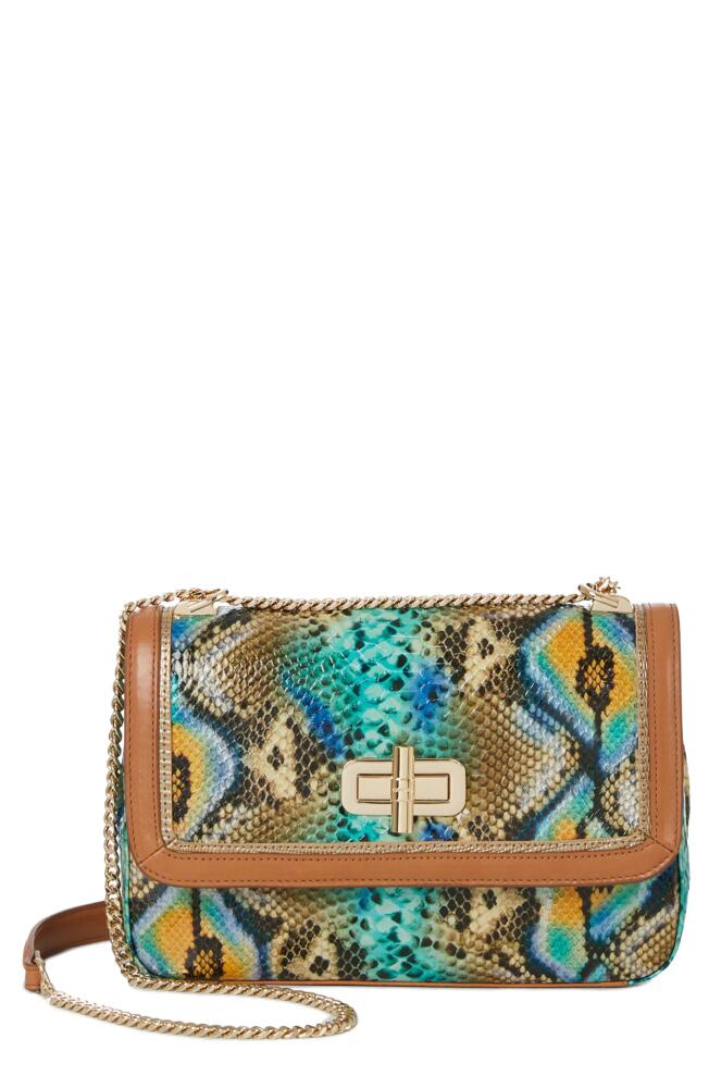 Brahmin Rosalie Snake Embossed Leather Convertible Crossbody Bag in Mineral Blue Cover