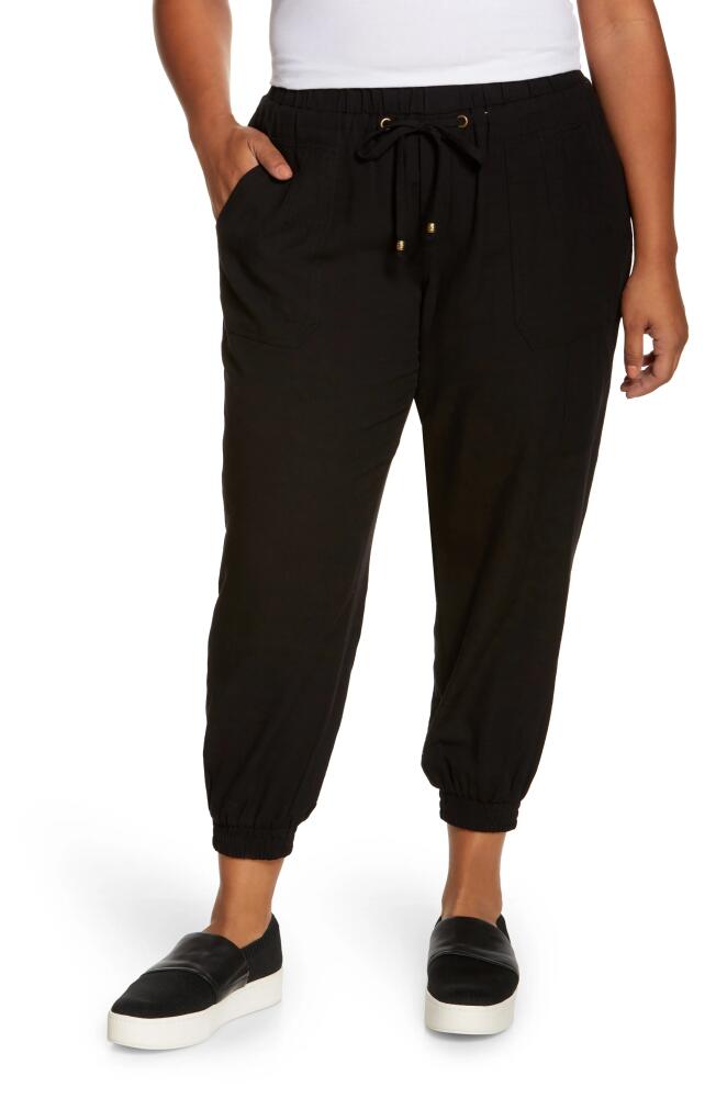 Wit & Wisdom Textured High Waist Joggers in Black Cover