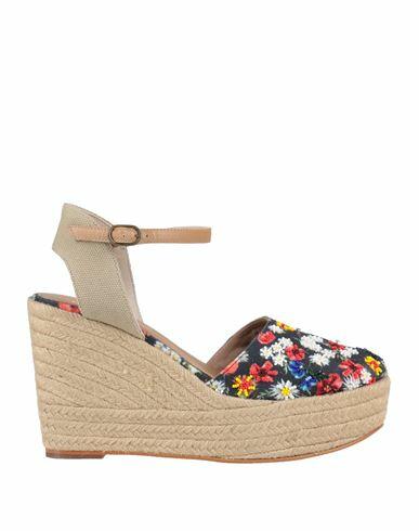 Coral Blue Woman Espadrilles Black Textile fibers Cover