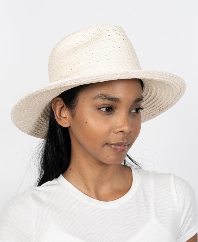 Vince Camuto Chain Trim Oversized Straw Panama Hat - Ivory Cover