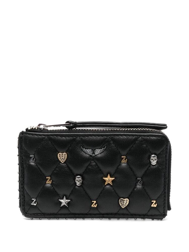 Zadig&Voltaire stud-detail zip-around cardholder - Black Cover