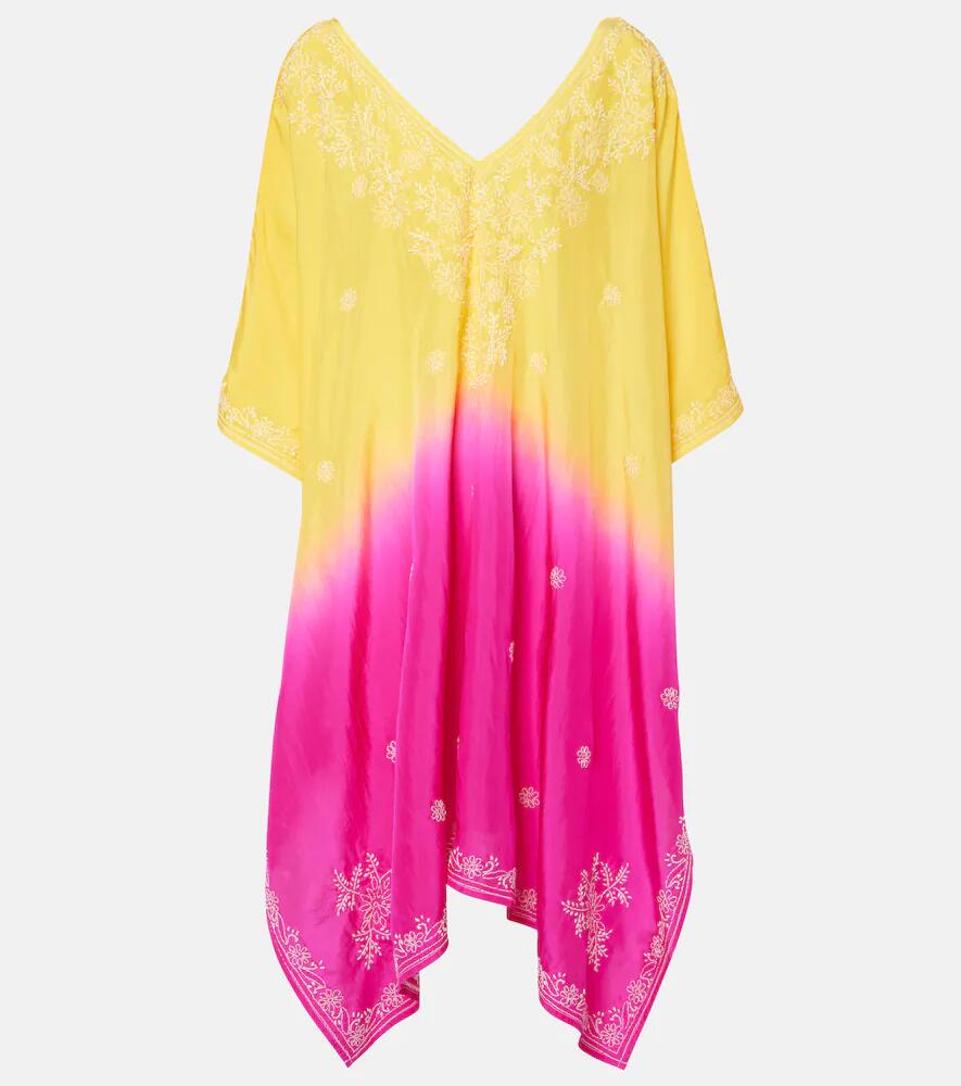 Juliet Dunn Embroidered ombré silk kaftan Cover