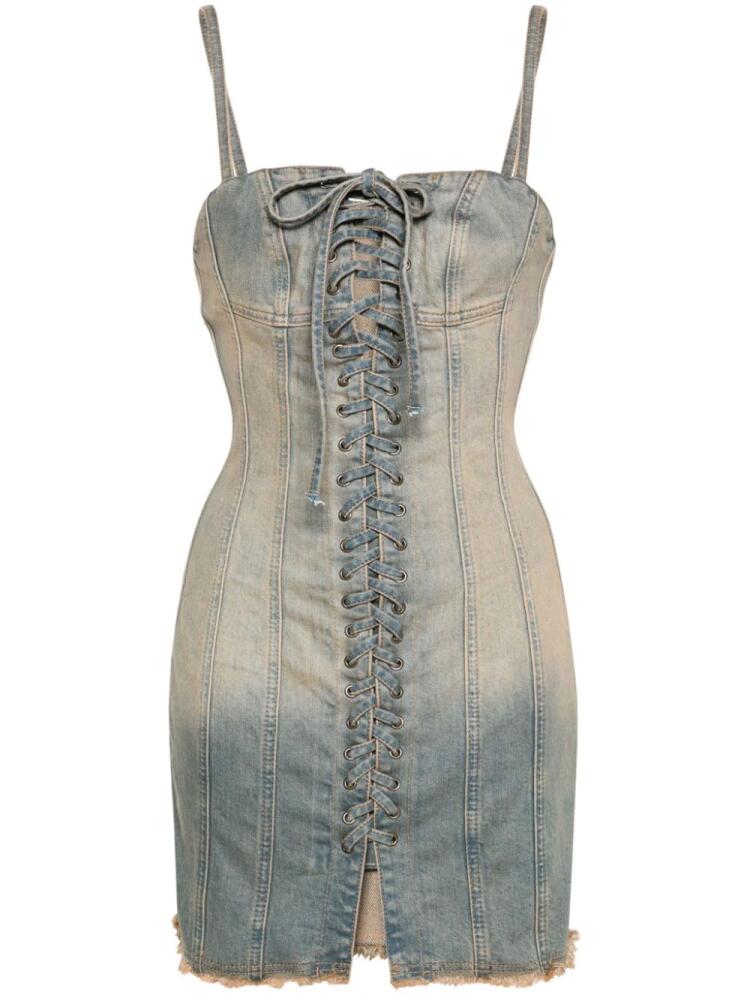 MISBHV Lara lace-up denim dress - Blue Cover