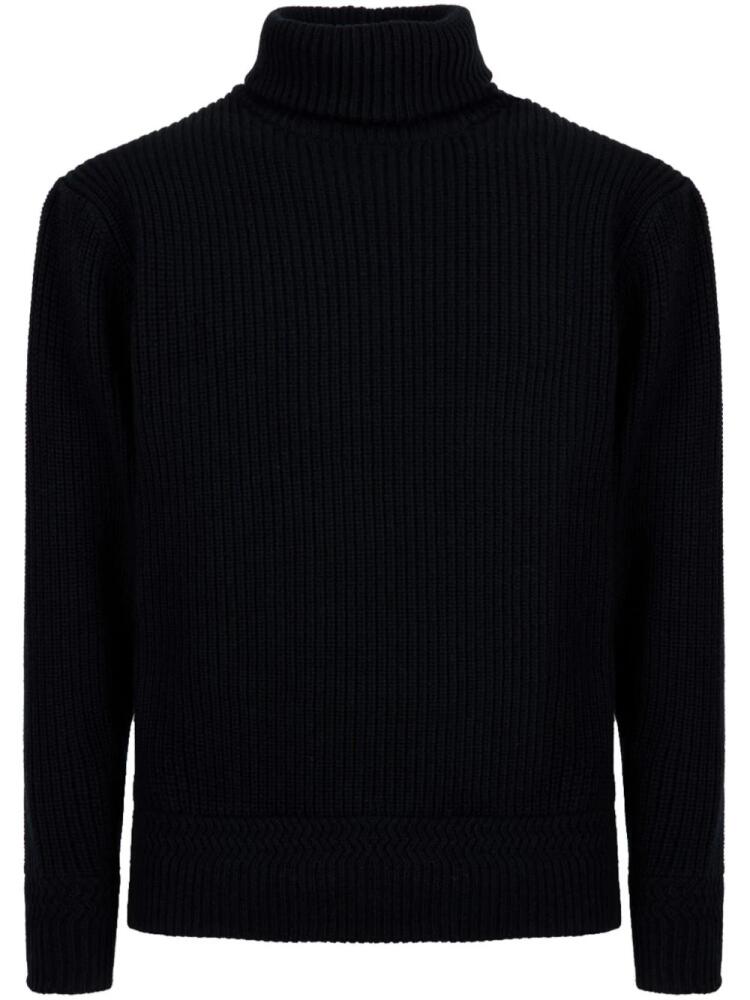 Bally roll-neck ribbed wool jumper - Blue Cover