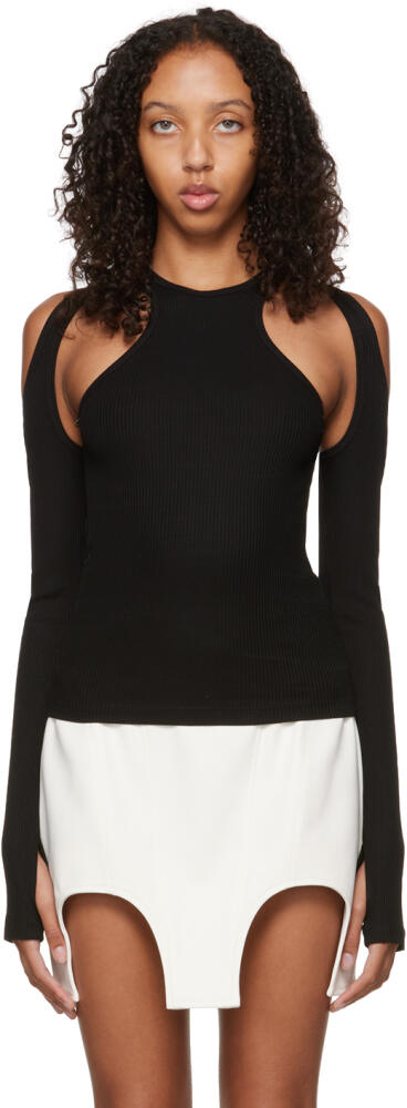 Dion Lee Black Shift Loop Long Sleeve T-Shirt Cover