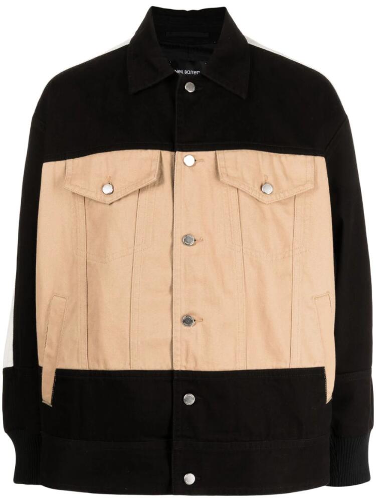 CROQUIS x Neil Barrett colour-block denim jacket - Black Cover