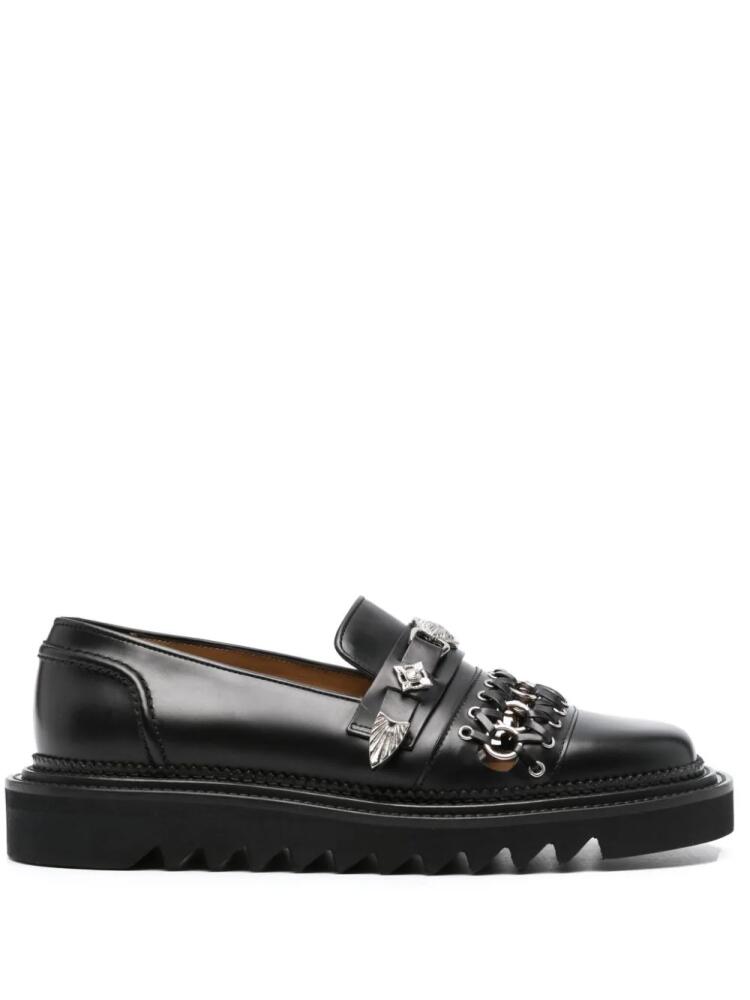 Toga Virilis stud-embellished leather loafers - Black Cover