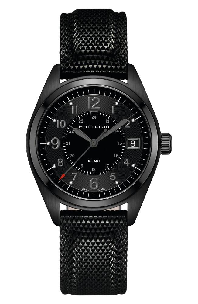 Hamilton Khaki Field Silicone Strap Watch, 40mm in Black Cover