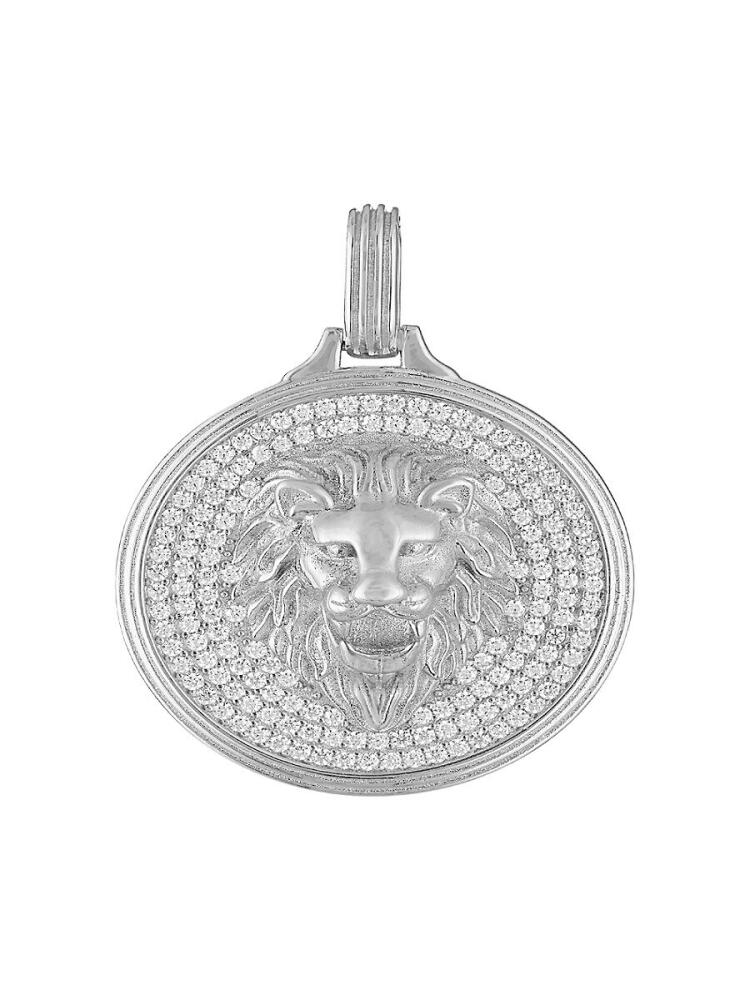 Esquire Men's Sterling Silver & Cubic Zirconia Lion Pendant Necklace Cover