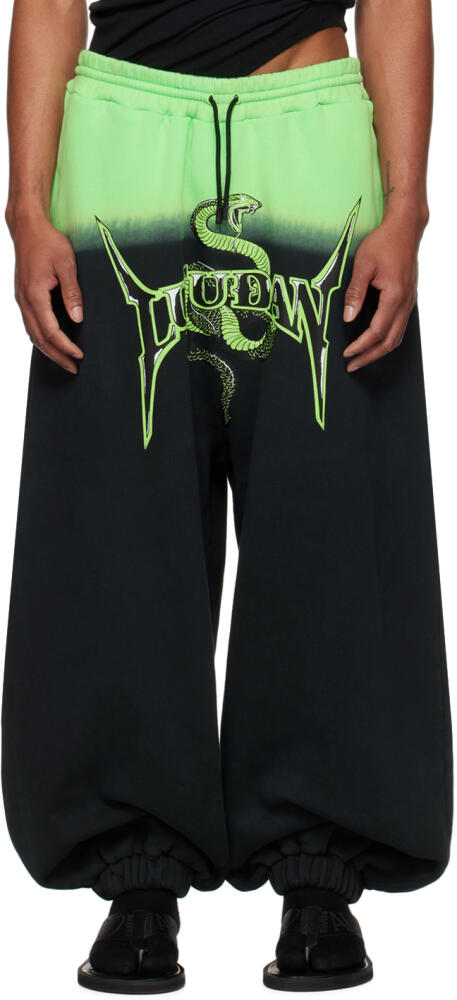 LU'U DAN Green & Black Metal Head Sweatpants Cover