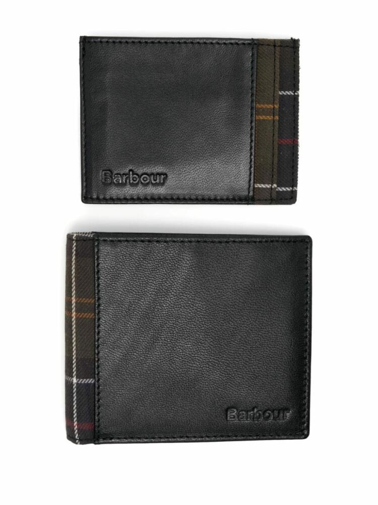 Barbour leather tartan wallet and cardholder set - Black Cover