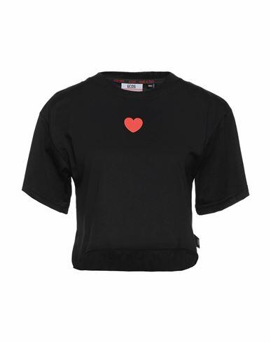 Gcds Woman T-shirt Black Cotton Cover