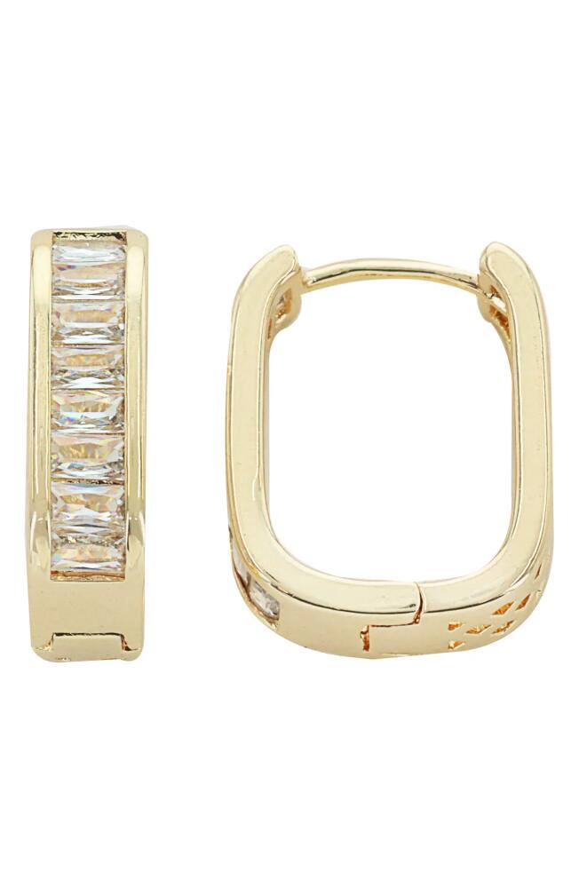 Panacea Baguette Cubic Zirconia Square Earrings in Gold Cover