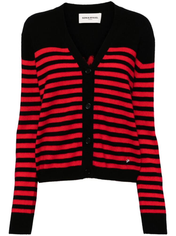 Sonia Rykiel striped woolen cardigan - Black Cover