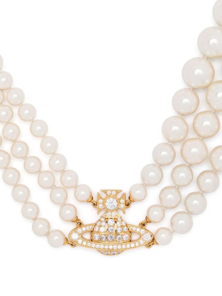 Vivienne Westwood Orb-plaque pearl necklace - Neutrals Cover