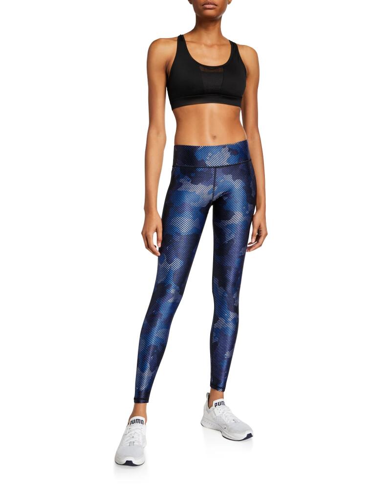 Terez Navy Camo Stripe Hi-Shine Leggings Cover