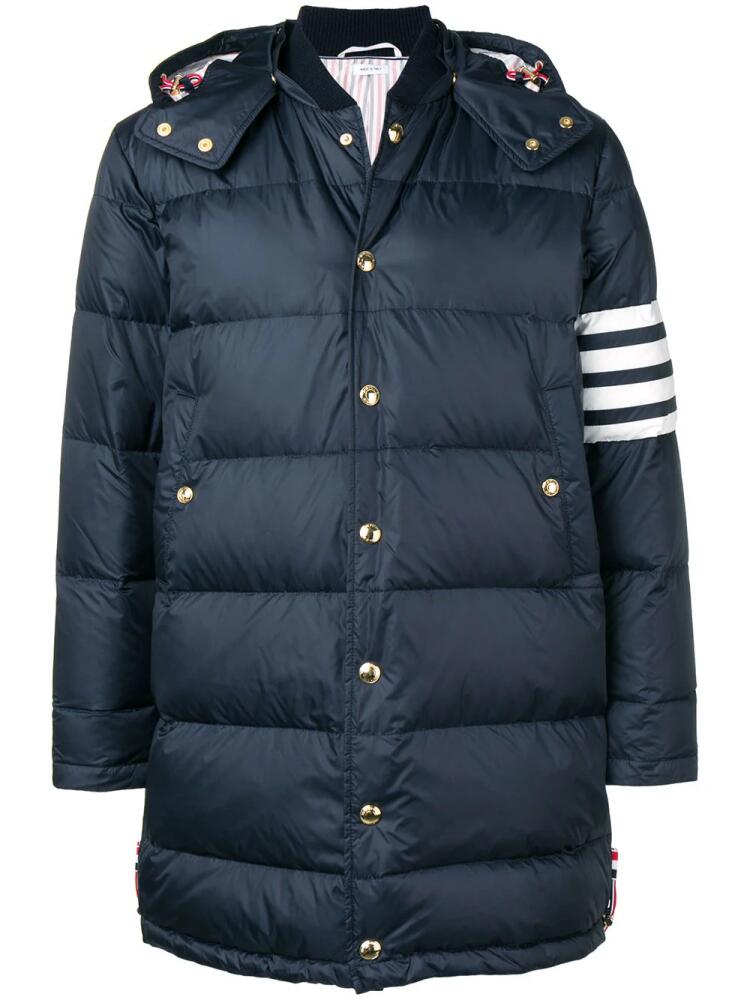 Thom Browne 4-bar Matte Nylon Coat - Blue Cover