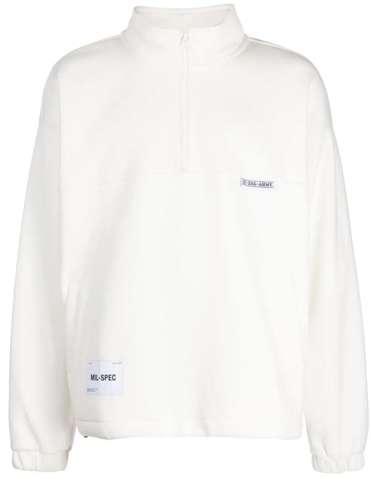 izzue logo-print half-zip sweatshirt - White Cover