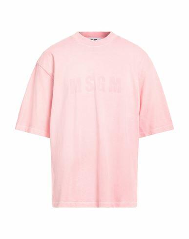 Msgm Man T-shirt Pink Cotton Cover