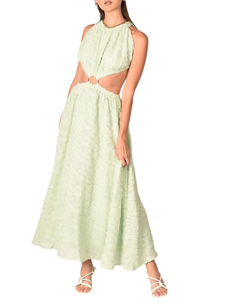 AKALIA Women's Brigitte Cutout Open Back Midi Dress - Pastel Green Cover