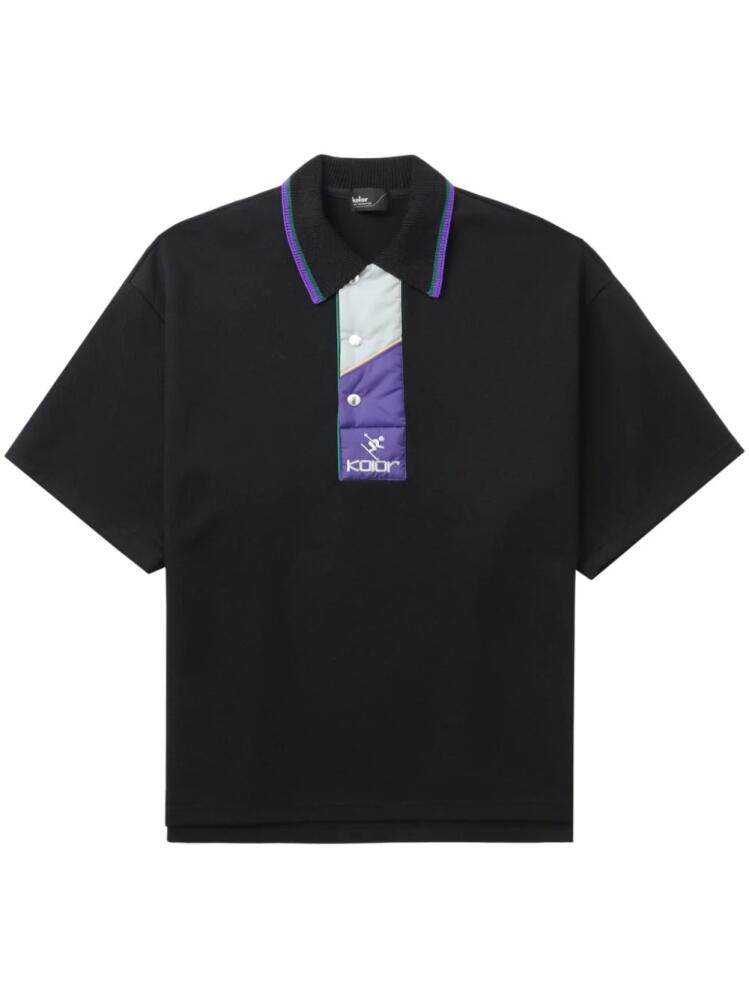 Kolor logo-embroidered polo shirt - Black Cover