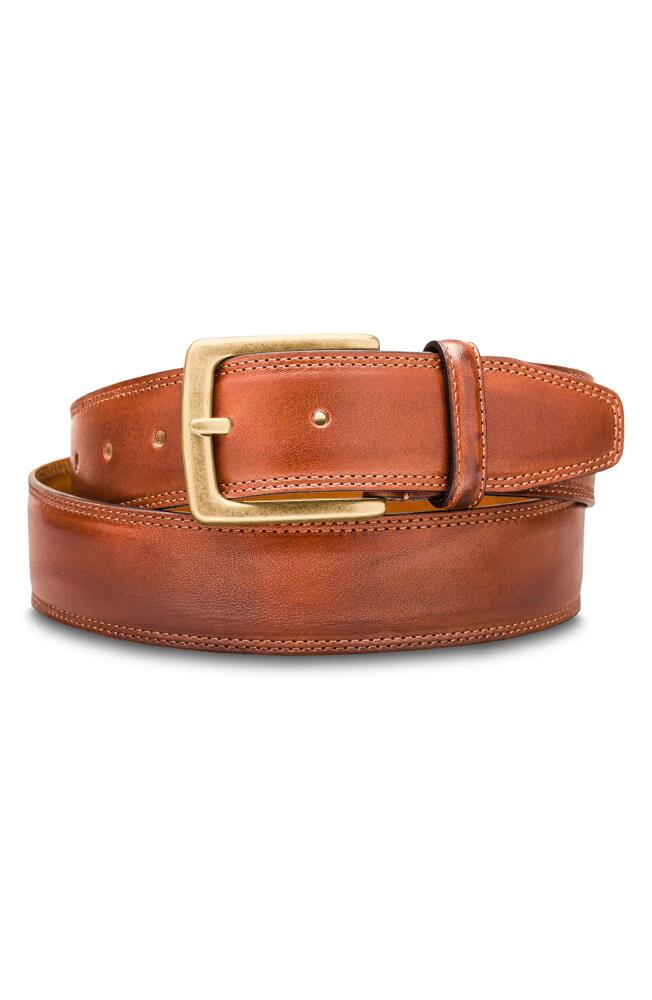 Bosca Amalfi Leather Belt in Amber Cover