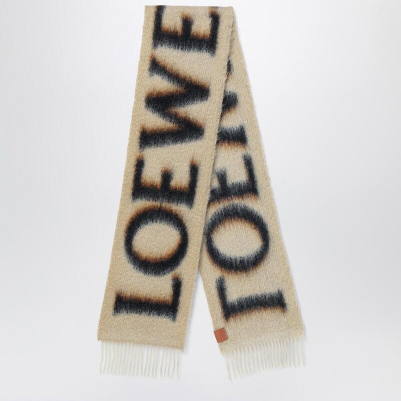 Loewe Beige/black scarf with logo Cover