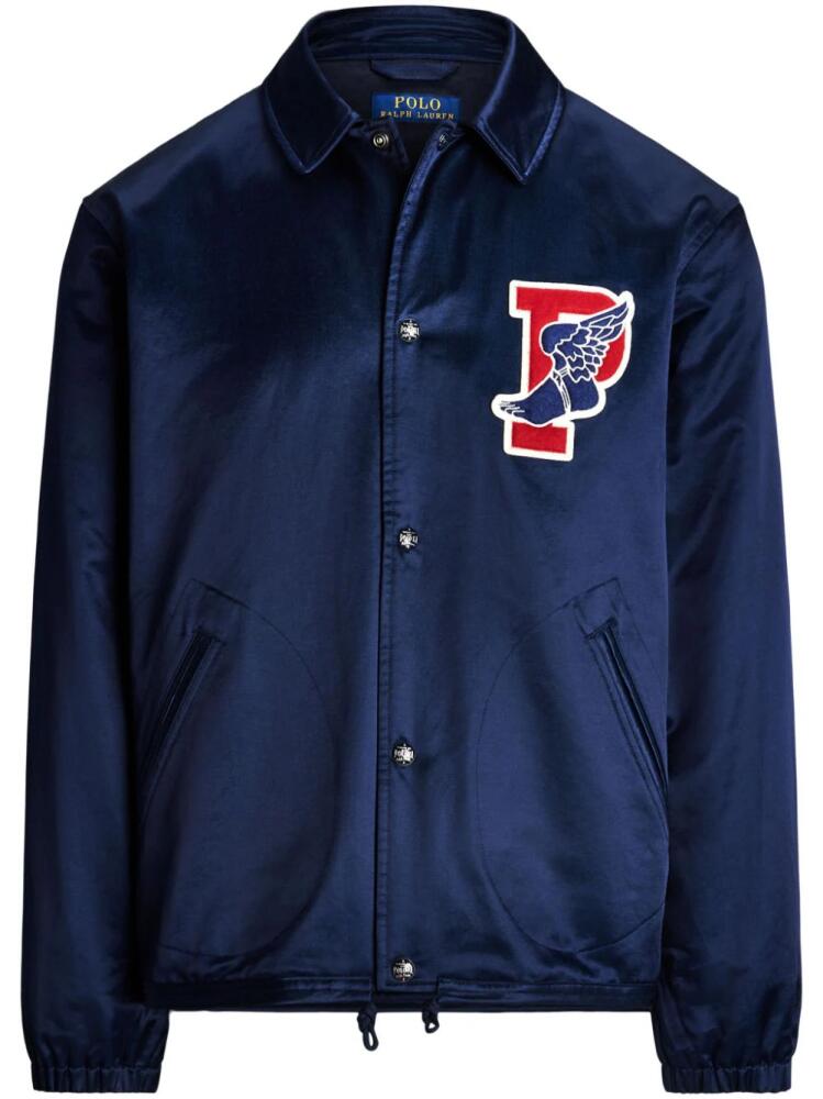 Polo Ralph Lauren logo-appliqué satin bomber jacket - Blue Cover