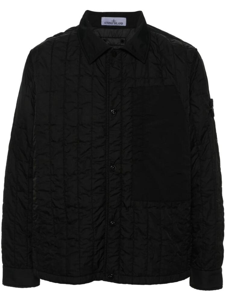 Stone Island crinkled quilted shirt jacket - Black Cover