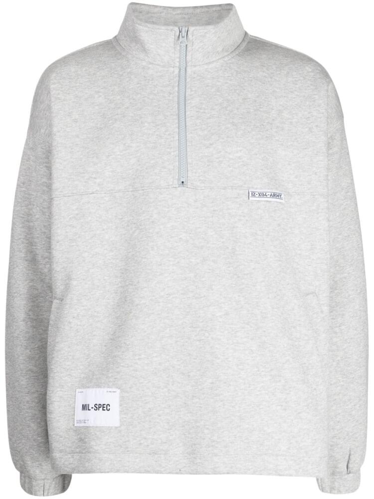 izzue logo-print half-zip sweatshirt - Grey Cover