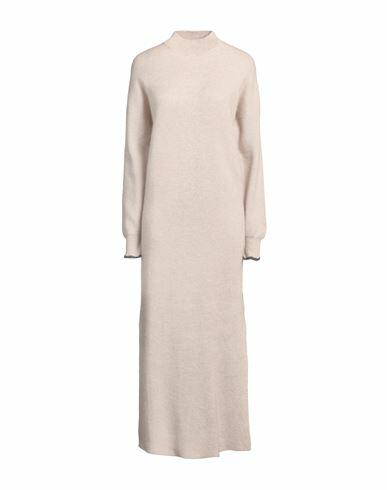 Brunello Cucinelli Woman Midi dress Beige Alpaca wool, Cotton Cover