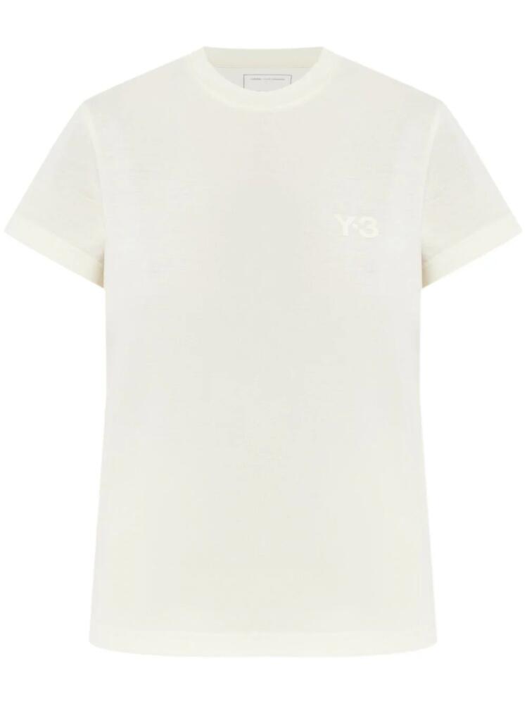 Y-3 logo-print T-shirt - Neutrals Cover