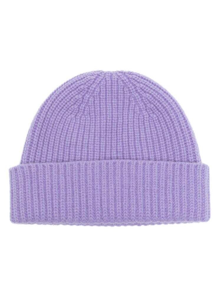 Pringle of Scotland ribbed-knit turn-up brim beanie - Purple Cover