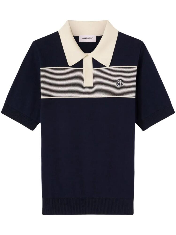 AMBUSH Emblem striped polo shirt - Blue Cover